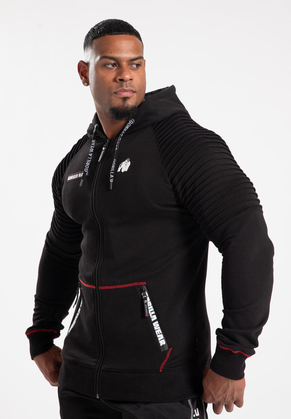 Georgia Zipped Hoodie - Black -