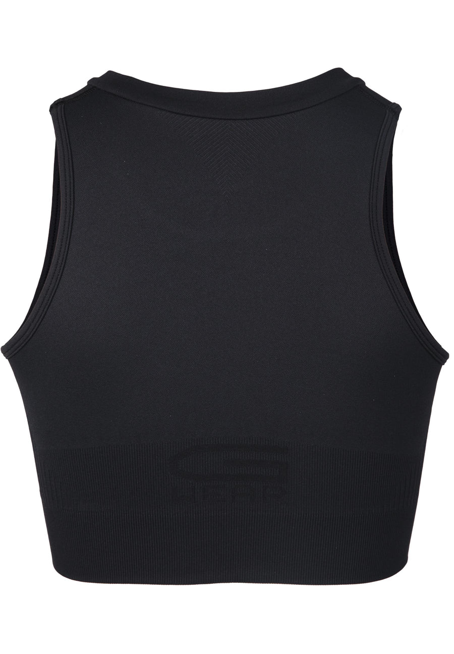 Olivia Seamless Crop Top - Black -