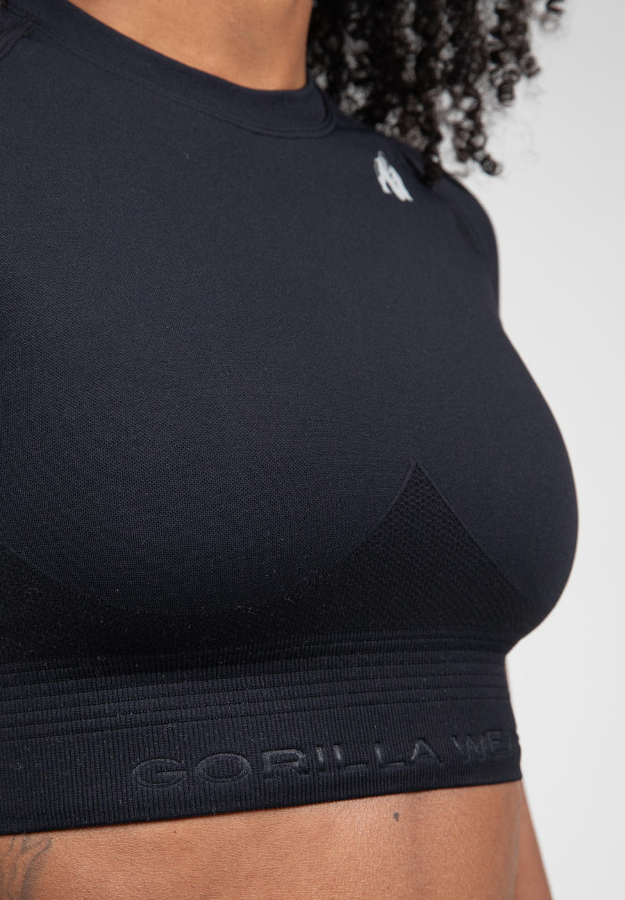 Whitney Seamless Crop Top - Black -