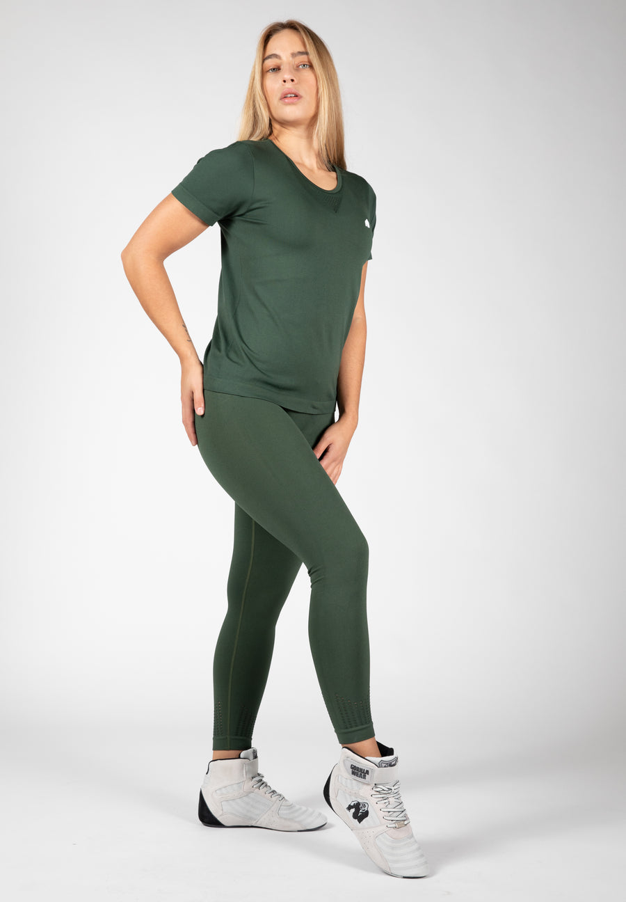 Neiro Seamless Leggings - Army Green -